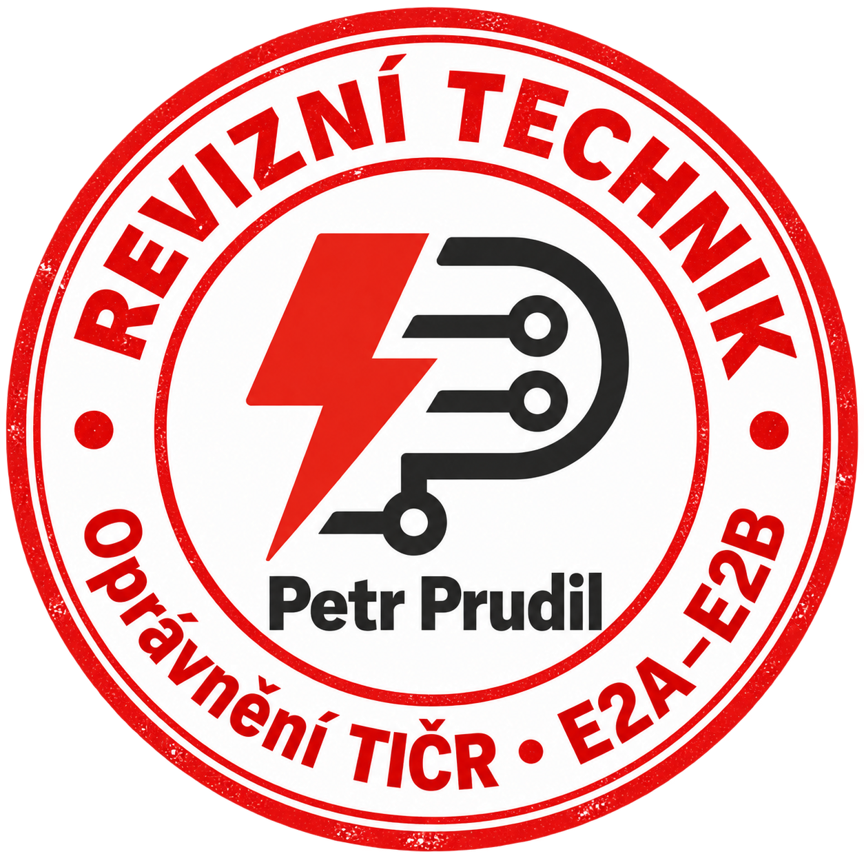 Revizní technik Petr Prudil — Oprávnění TIČR, E2A–E2B
